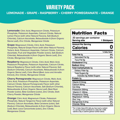 Ultima Replenisher Daily Electrolyte Drink Mix – Original Variety, 20 Stickpacks – Hydration