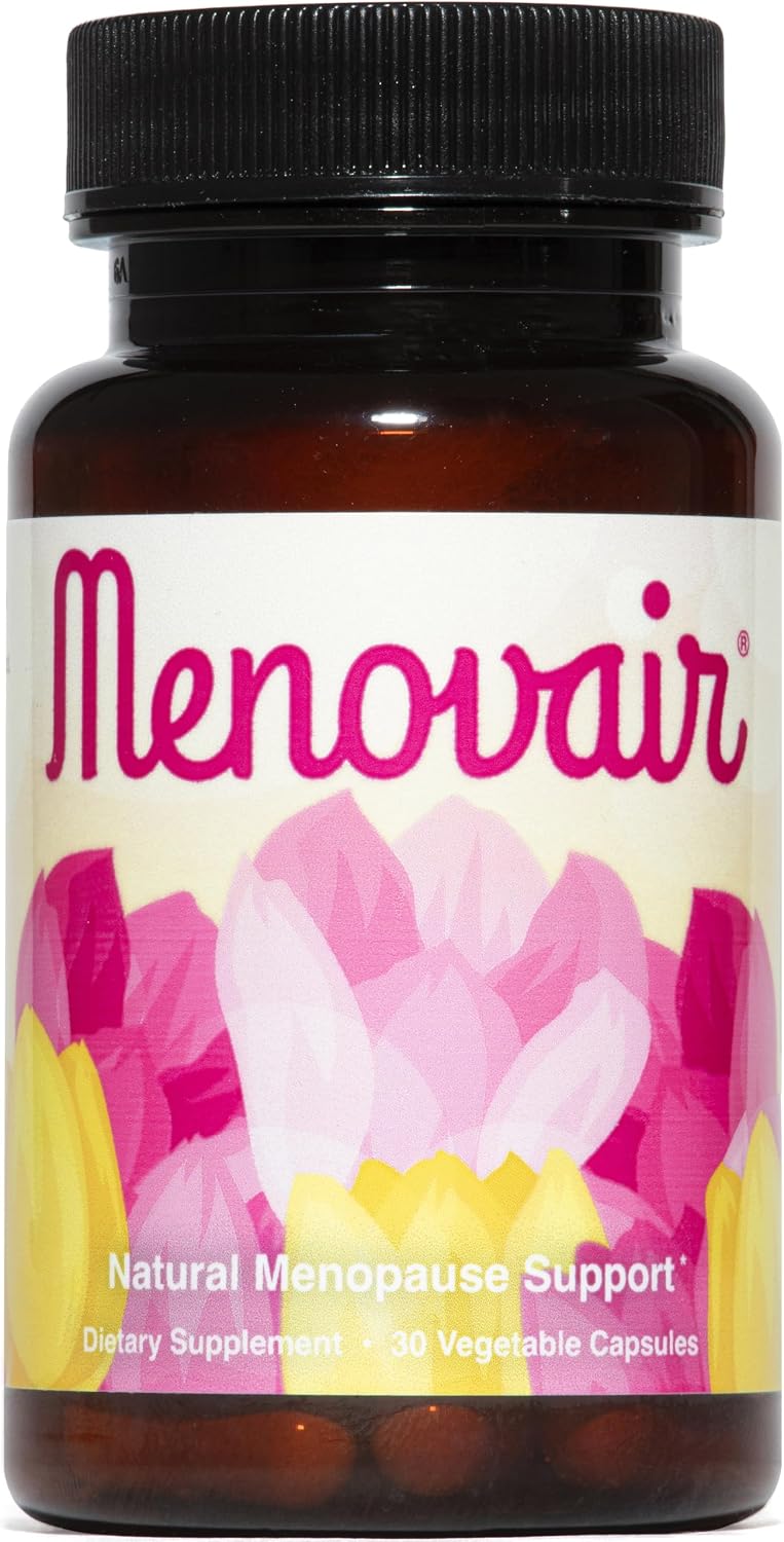 Menovair Natural Menopause Support Supplement for Women, Vegan, Gluten-Free | Helps Ease Hot Flashes, Night Sweats, and Mood Swings While Promoting Restful, Uninterrupted Sleep, 30-Day Supply