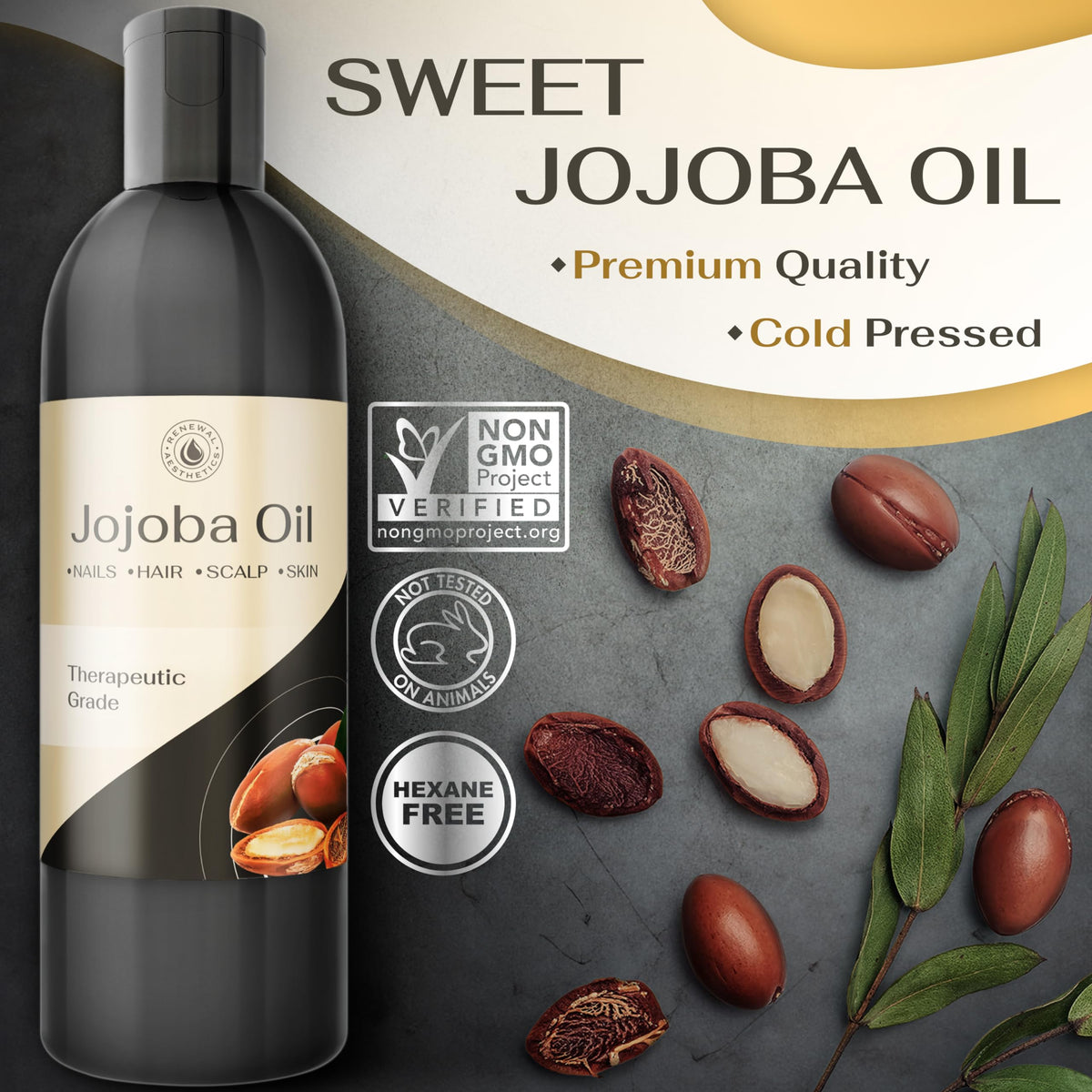 Sweet Oil - Hair and Skin Softener, Organic Natural Carrier Body Oil, Carrier Oil for Essential Oils - Massage Oil
