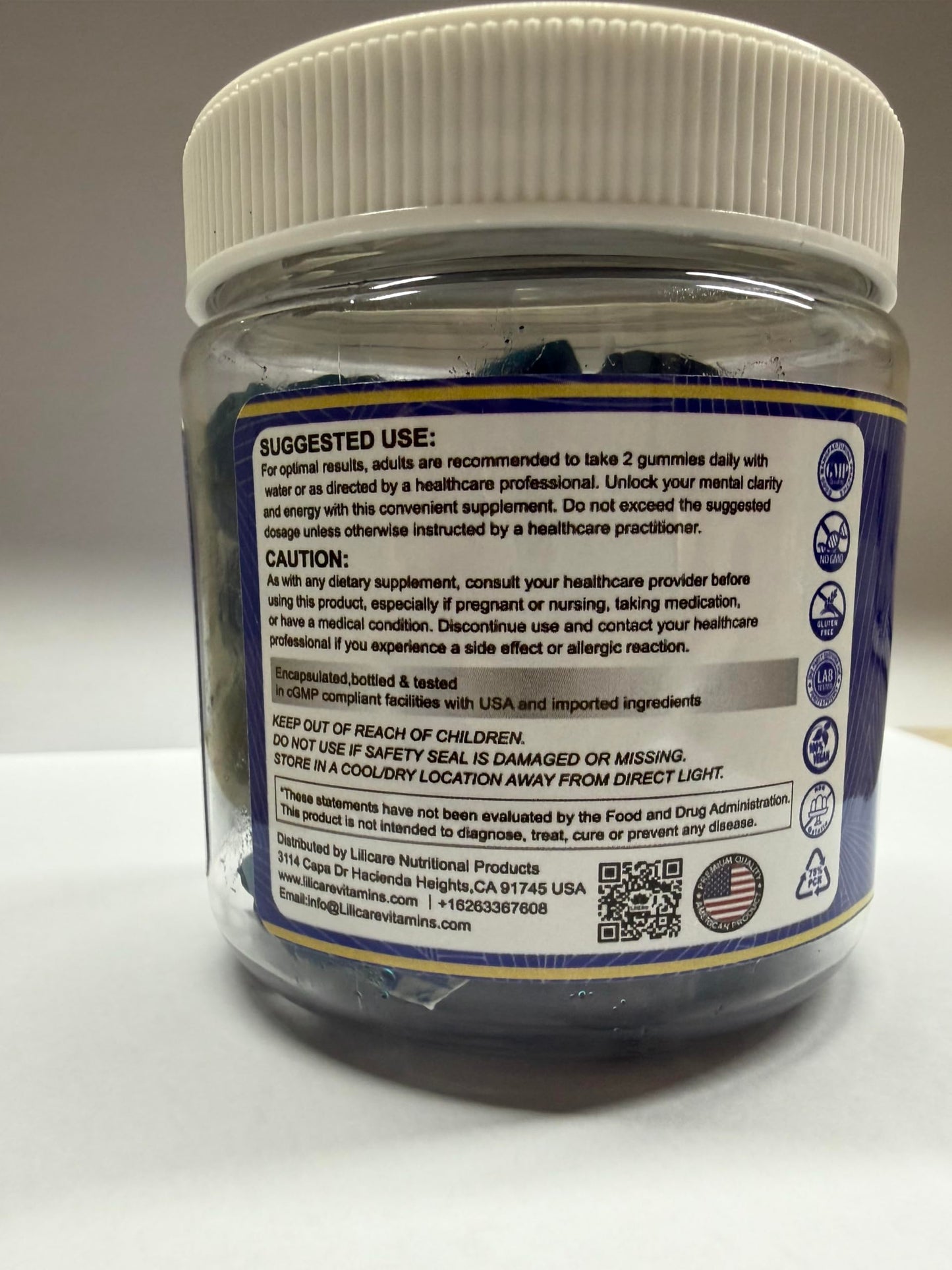 LILICARE Methylene Blue Gummies for Humans | Fast-Absorbing, Vegan, 120 Counts