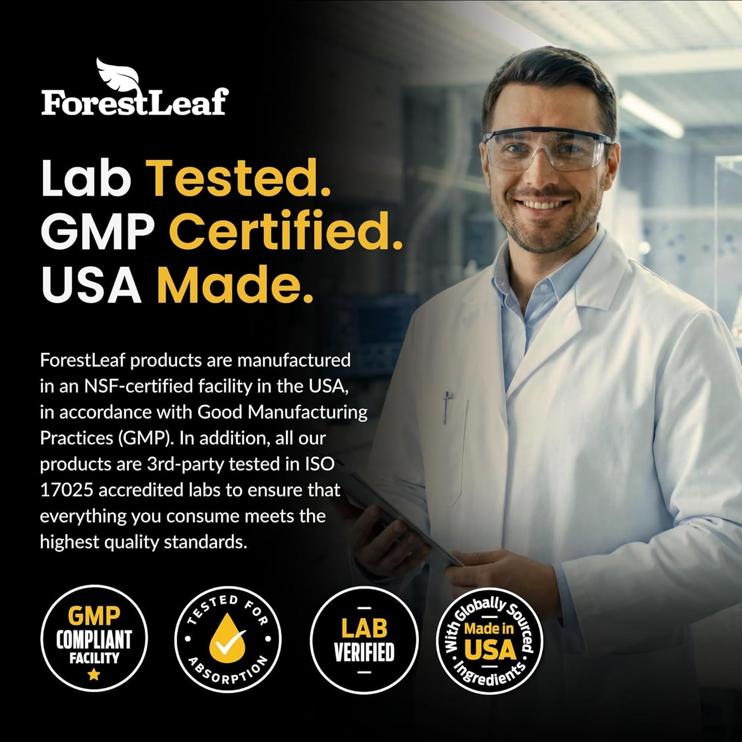 ForestLeaf Micronized Creatine Monohydrate Powder - Maximize Muscle Growth & Strength - Unflavored Creatine for Women and Men - 5G Per Serving - 100 Servings