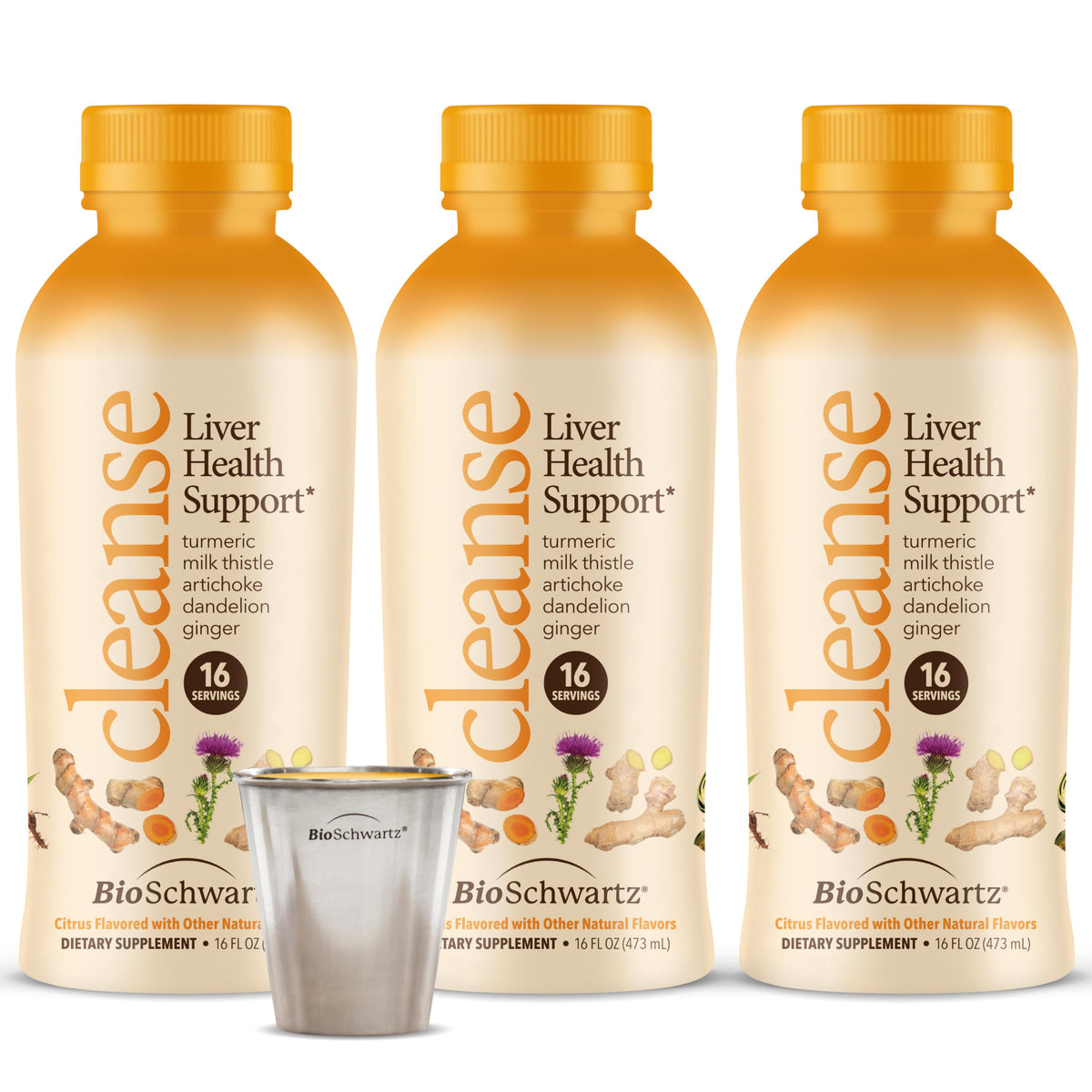 Cleanse Liver Support Supplement | Citrus Flavor | 16oz Bottle, 16 Servings