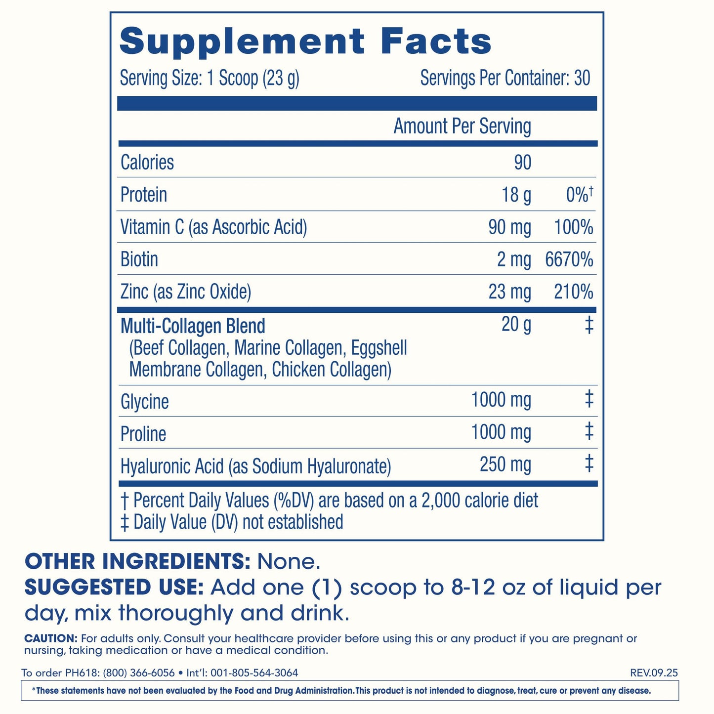 ProHealth Longevity Collagen Complete Powder - for People Over 40. 20g Multi Collagen. Hyaluronic Acid. for Joints, Bones, Hair, Skin, Muscles, Gut - 30 Servings