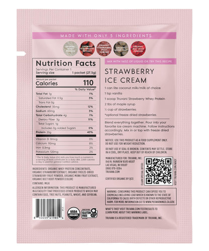 Truvani Organic Whey Protein Powder | Vanilla | 1 Serving | 20g Grass Fed Whey Protein | USDA Organic & Non-GMO | Gluten Free | No Gums, No Soy, No Stevia, No Added Sugars