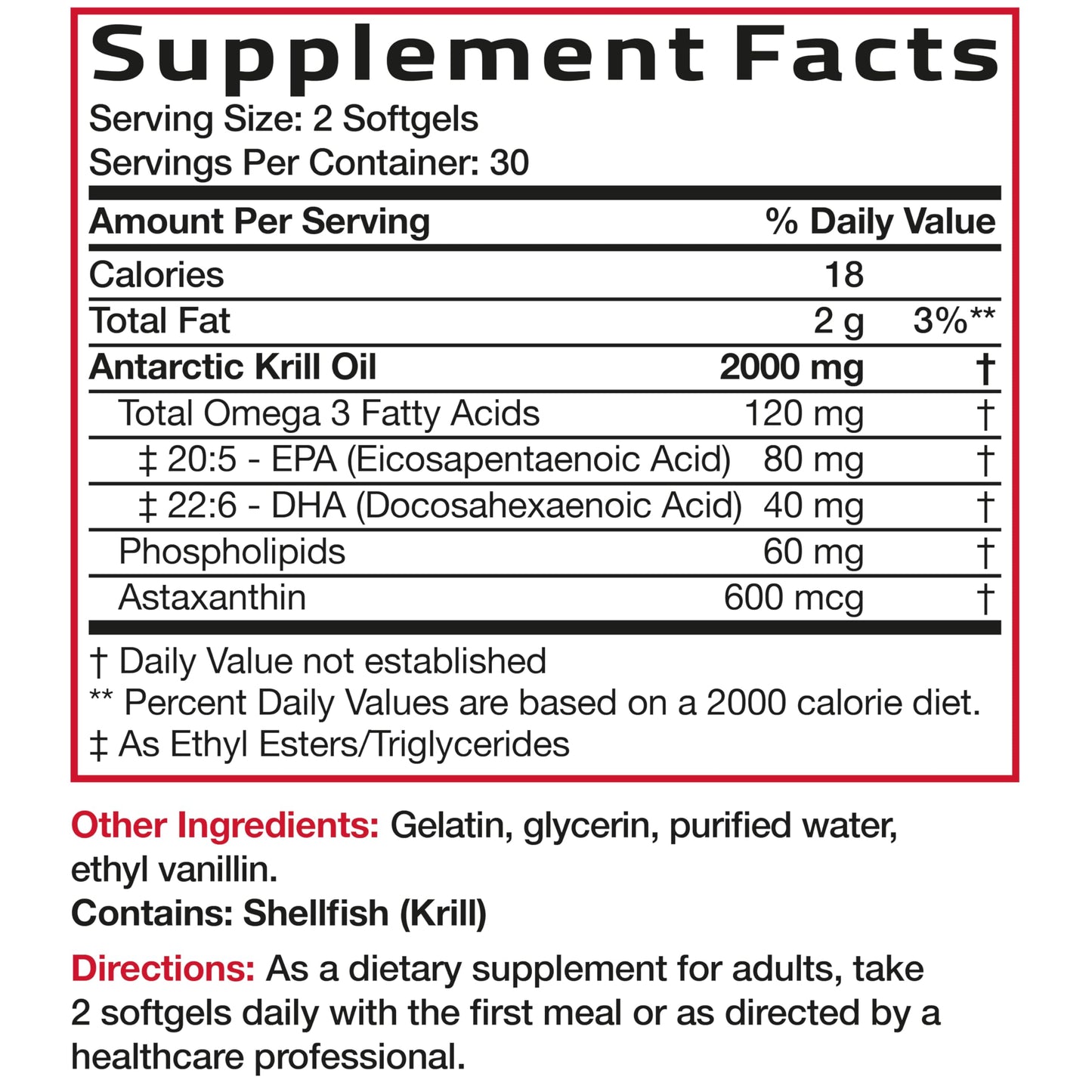 Bronson Antarctic Krill Oil 2000 mg with Omega-3s, 120 Softgels | Heavy Metal Tested, with EPA, DHA, Astaxanthin and Phospholipids, Non-GMO, Gluten Free, Soy Free