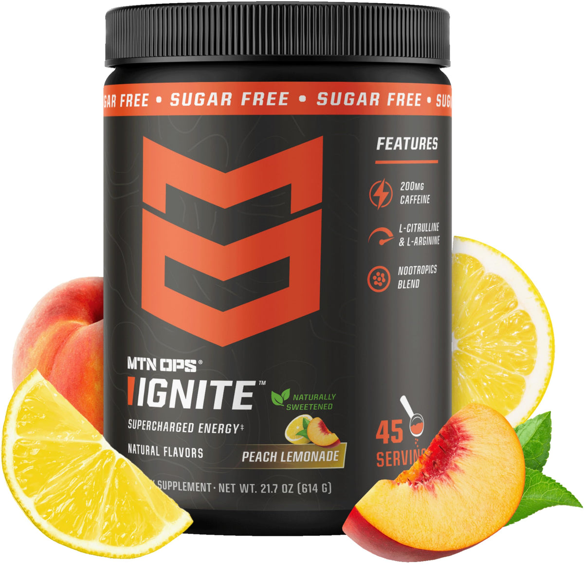 MTN OPS Ignite Energy Powder, Zero Sugar, Tiger's Blood