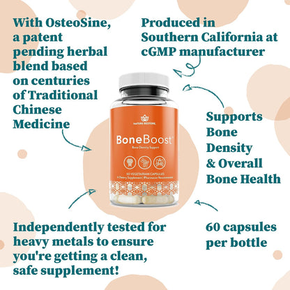 Nature Restore BoneBoost Bone Density Supplement with Patented Osteosine® - Natural Skeletal Strength Complex, 90 Vegan Capsules