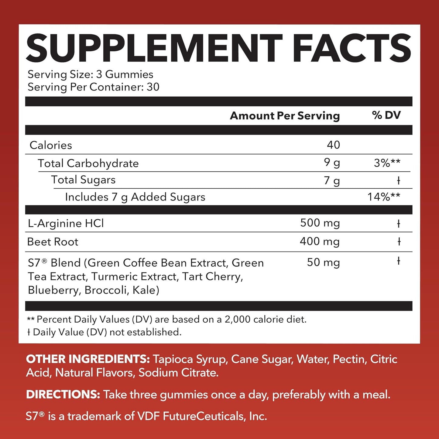 Nitric Oxide Beet Root Gummies with L-Arginine, NO Gummies, 90 Count | Vegan, Non-GMO Nitric Oxide Supplement for Energy, Endurance, and Recovery, Green Apple and Cinnamon Flavor, 30 Servings