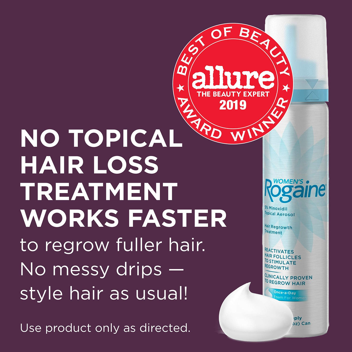 Rogaine Women's and Men's 5% Minoxidil Foam Hair Regrowth Treatments