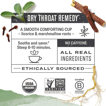 Numi Organic Throat Soother Tea, 16 Tea Bags (Pack of 3), Licorice and Marshmallow