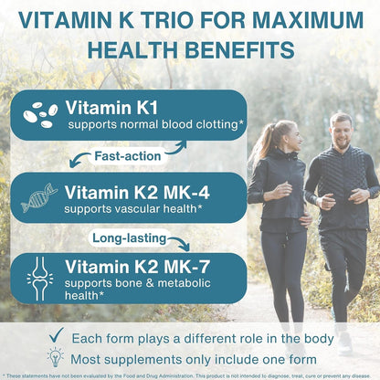 Igennus High Potency Vitamin K Complex, K1 & K2 (MK-4 & MK-7), 90 Capsules | All Trans Bioactive Form for Superior Bone & Cardiovascular Support, 1-a-Day, Clean Label, Vegan