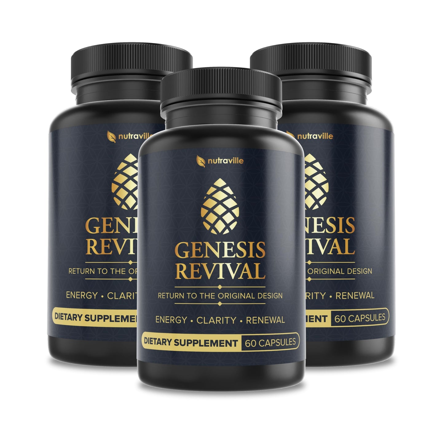 Genesis Revival - Shilajit, Lion's Mane & 8 Sacred Botanicals | Nourish the Pineal Gland for Energy, Mental Clarity, Graceful Aging & a Return to Your Eden State, 60 Count