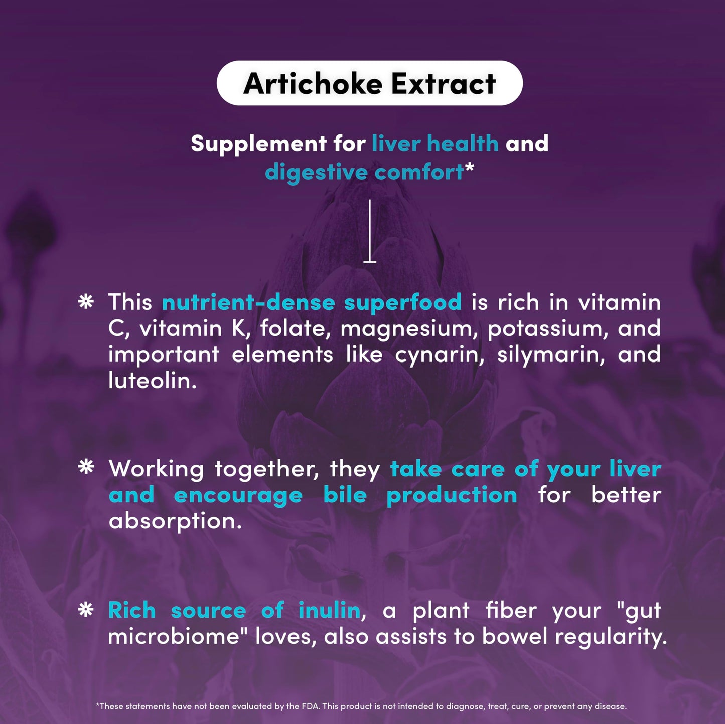Artichoke 500 mg Supplement - Potent Artichoke Extract Capsules for Liver Health & Digestive Support - Artichoke Leaf Extract Promotes Energy & Focus - 30 Capsules