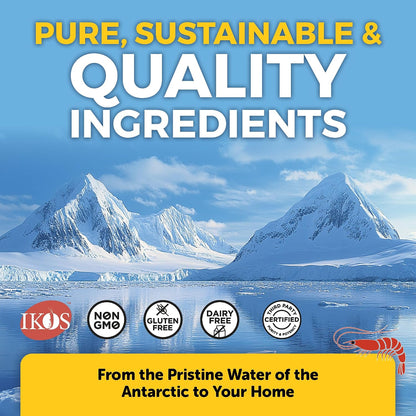 Viva Naturals Antarctic Krill Oil Omega 3 Supplements 1250 mg - DHA EPA Omega-3 & Astaxanthin Concentration for Joint Health, No Fish Burp - 60 Krill Oil Capsules