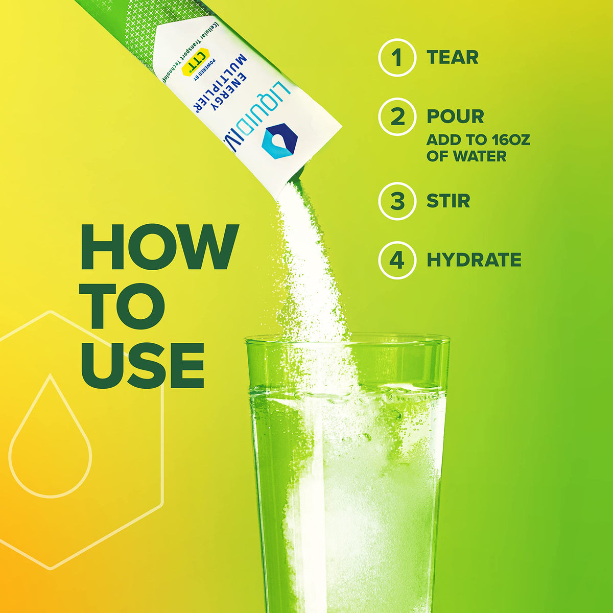Liquid I.V. Hydration + Energy Multiplier - Yuzu Pineapple - Hydration Powder Packets