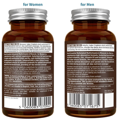Igennus Methylated Multivitamin for Men with 22 Actives, 60 Tablets | Lycopene for Antioxidant Support, High Potency B12, Sustained Release, Pure & Clean, Non-GMO & Halal