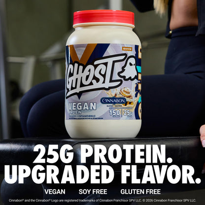 GHOST Vegan Protein Powder, Chocolate Chip Cookies – 2.9LB Tub, 25G of Protein - Plant-Based Pea & Organic Pumpkin Blend Protein with Fiber & Iron - Flavored Post Workout Shakes - Soy, Gluten Free