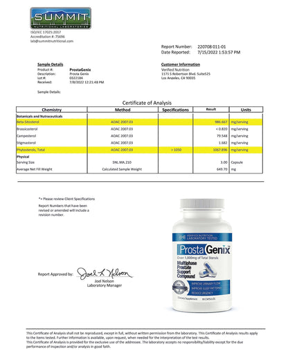 ProstaGenix Multiphase Prostate Supplement Capsule -3 Bottles- Featured on Larry King