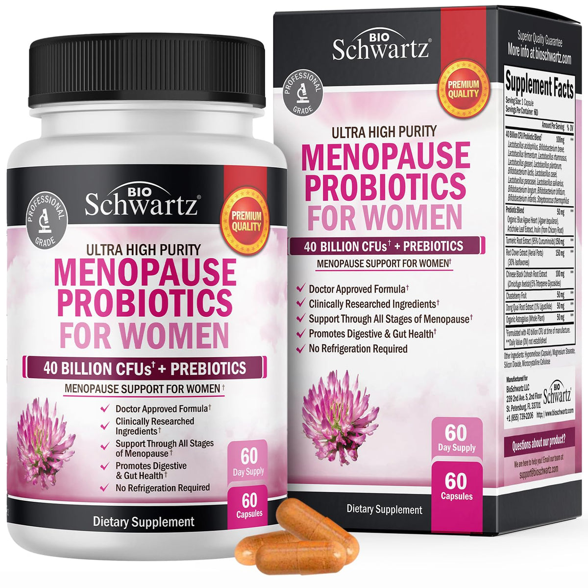 Menopause Supplements for Women - 40B CFU Menopause Probiotics for Women