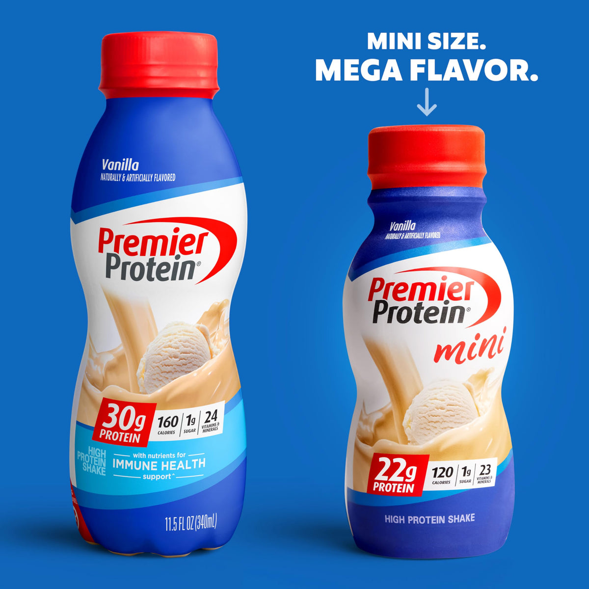 Premier Protein Shake MINIs, Vanilla, 22g Protein, 120 Calories, 1g Sugar, 8.75fl oz