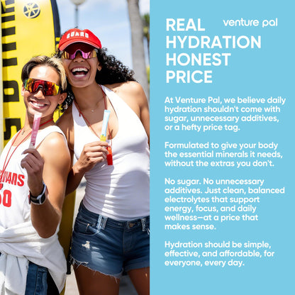 Venture Pal Sugar Free Electrolyte Packet, Liquid Daily IV Hydration Powder | 5 Vitamins & 7 Electrolytes, Instantly Hydration Packets for Sports & Party Recovery, Vegan, Keto Friendly, 16 Sticks