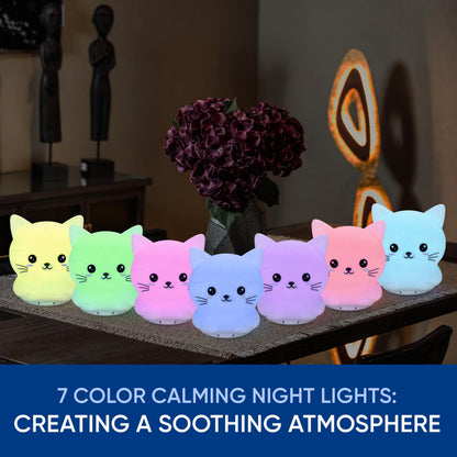 Mindfulness 'Breathing Kitty' | 4-7-8 Guided Visual Meditation Breathing Light | 3 in 1 Device