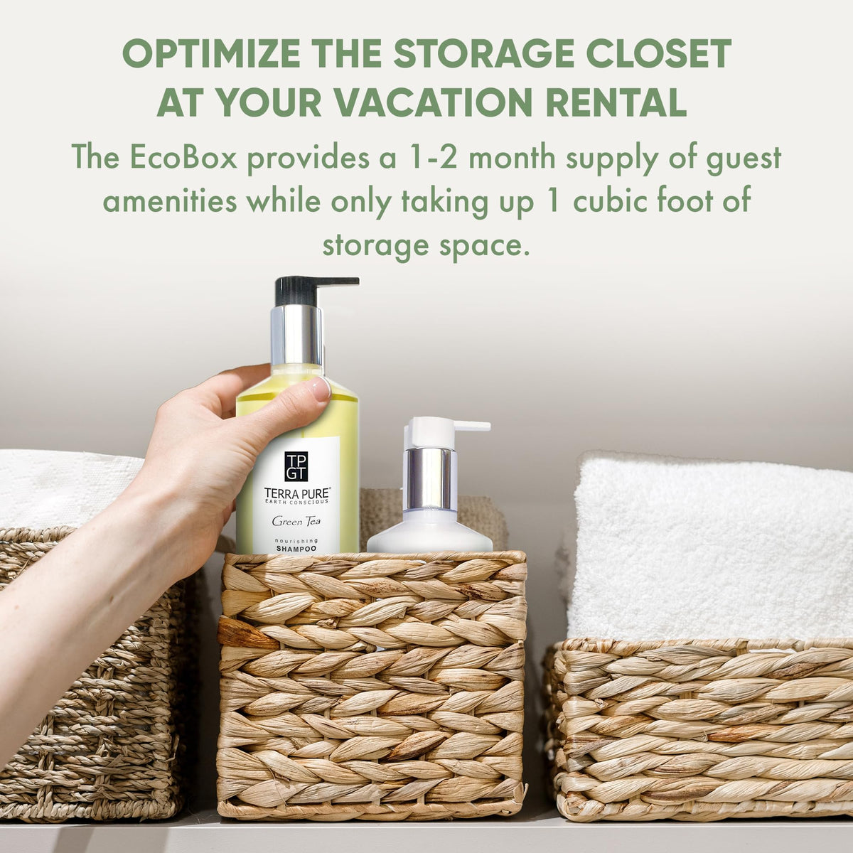 Terra Pure 10 Piece Ecobox All-In-Kit | Green Tea Soap | 3 Shampoo, 2 Conditioner, 3 Body