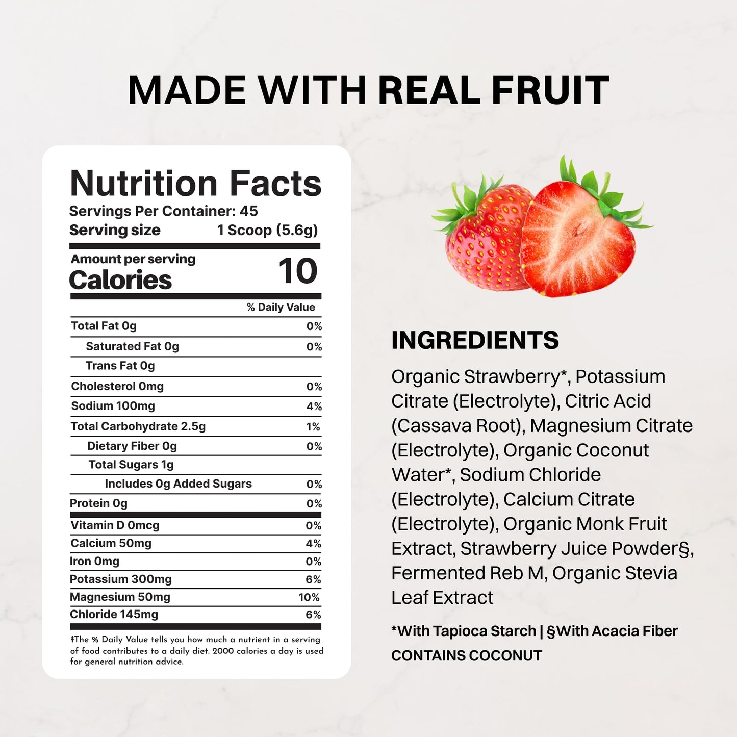 Blue Hawaiian Electrolytes Drink Mix | 30 Servings | Organic Coconut Water, Spirulina & 5 Key Electrolytes