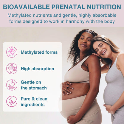 Igennus Methylated Prenatal Multivitamin for Women, Folate for MTHFR, High Absorption, Pure & Clean, Gentle Iron, Choline, Calcium & Magnesium, Vegan Pregnancy Vitamins, Halal, Non-GMO, 60 Tablets