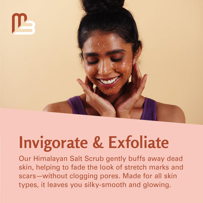 Himalayan Salt Scrub Face Foot & Body Exfoliator Infused with Collagen and Stem Cell Natural Exfoliating Salt Body Scrub for Toning Cellulite Skin Care by M3 Naturals