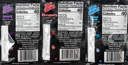 Pop Rocks Candy Variety Pack Popping Candy - Pop Rocks Bulk Candy, Nine Different Flavors Bulk Popping Candy (36 Count)