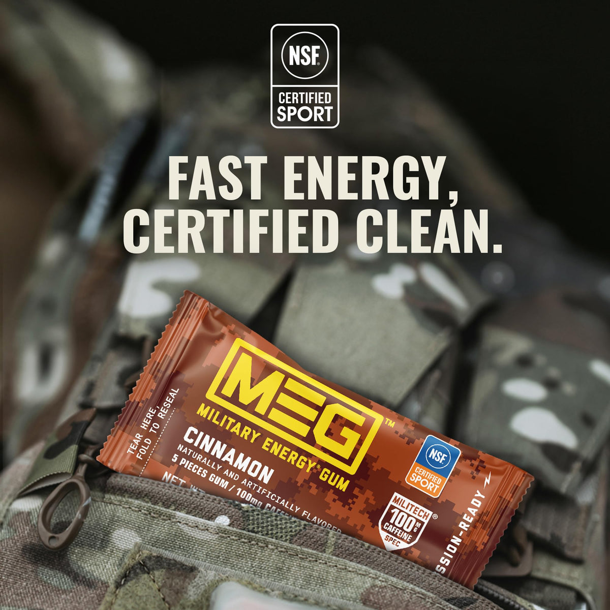 MEG Military Energy Gum, Multi Flavors | Caffeine Gum - Pack of 3, 15 Count