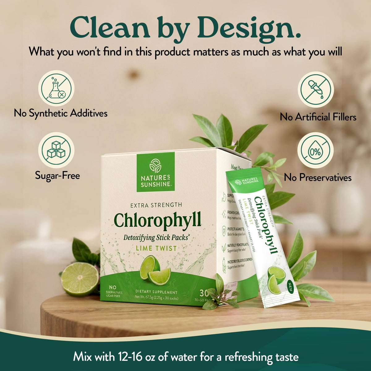 Nature's Sunshine Chlorophyll Stick Packs: Supercharge Your Detox and Boost Gut Health in Convenient, Delicious Stick Packs (Crisp Apple)