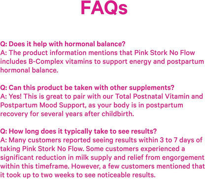 Pink Stork No Flow: Dry Up Breast Milk Supply with Sage, Parsley, and B Vitamins, Postpartum Essentials for Women to Stop Breastfeeding and Decrease Milk Production, 60 Capsules