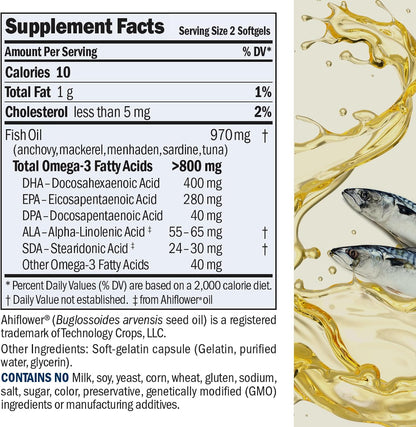 ANDREW LESSMAN Essential Omega-3 Fish Oil, High DHA Formula, 180 Softgels | Ultra-pure Omega-3 fish oil in its natural triglyceride form to support heart, brain and eye health.