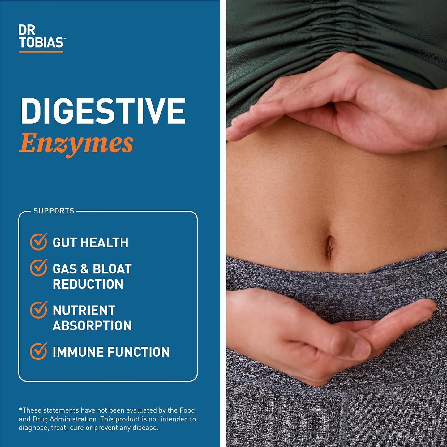 Dr. Tobias Digestive Enzymes 18-Enzyme Blend 60 Caps | Digestive Support | Take at Meal-Time | Enzymes for Digestion | Amylase + Lipase + Lactase | Digest Proteins, Fats, Carbs & Dairy | 30 Servings