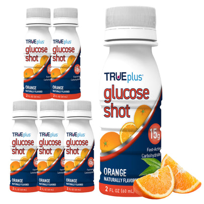 TRUEplus Glucose Shot, 15g Carbohydrates, Mixed Berry Flavor, 6 Pack | 15g Fast-Acting Carbohydrates, Fat Free, Gluten Free, Boosts Energy, Great Tasting and Easy to Use