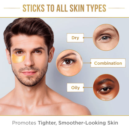 DERMORA Golden Glow Under Eye Patches (100 Pairs Eye Gels) - Rejuvenating Treatment