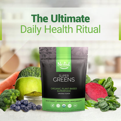 Super Greens Daily Greens Superfood Powder - Certified USDA Organic Green Powder