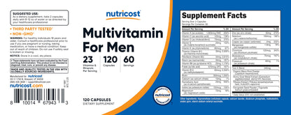 Nutricost Multivitamin for Men 120 Capsules - Vitamins and Minerals for The Healthy Man