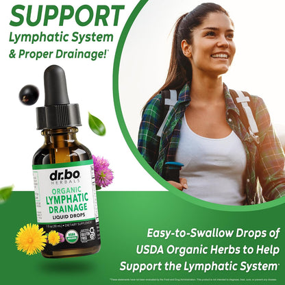Lymphatic Drainage Supplements Drops - Organic Lymphatic Support Liquid Drops Cleanse with Echinacea, Lymph System Support Supplement, Lymph Node Detox Cleanse System Drainage - 1oz Non-GMO Organics