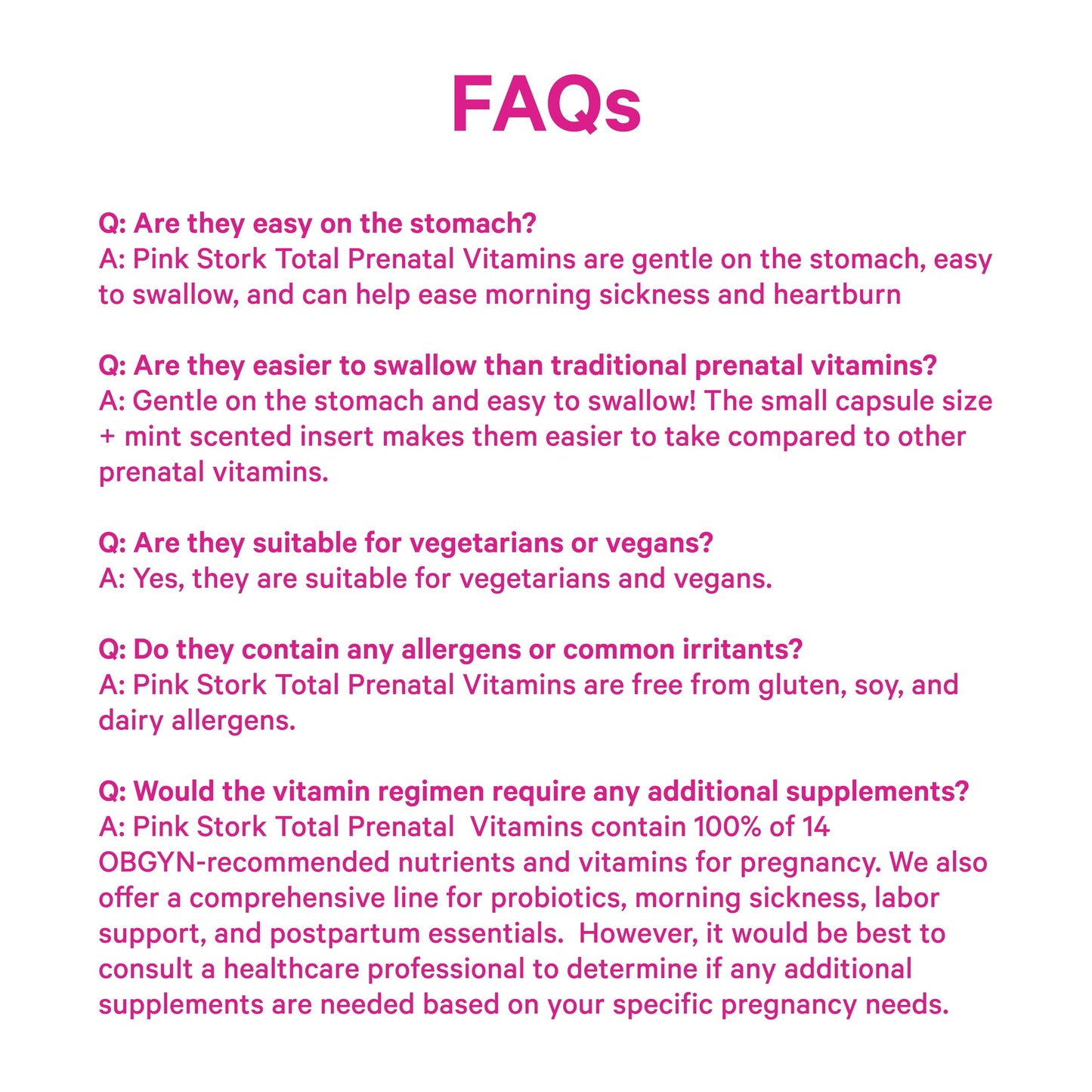Pink Stork Total Prenatal Vitamins for Women, Clean Label, 60 Count, Mint | Vegan DHA, Methylfolate, Iron, Choline, Vitamin B12 - Preconception Nutrition - No Fishy Burps - Pregnancy Essentials