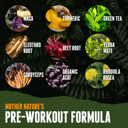 Organic Muscle Superfood Pre Workout Powder for Men & Women, Lemon Berry