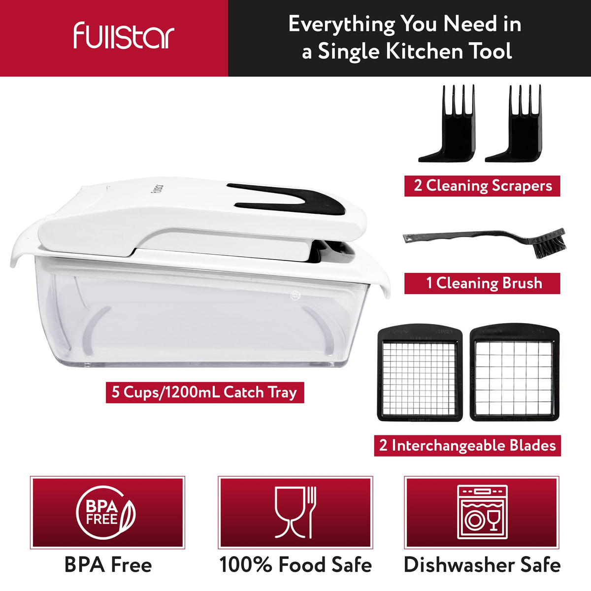 Fullstar Vegetable Chopper - Spiralizer Vegetable Slicer - Onion Chopper with Container