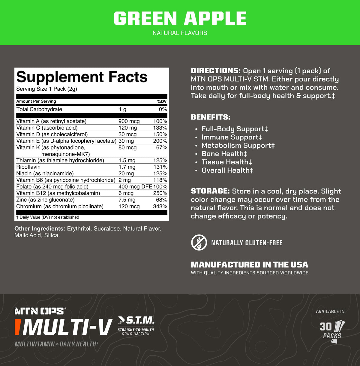 MTN OPS Multi-V Daily Multivitamin for Men & Women, 90 Capsules