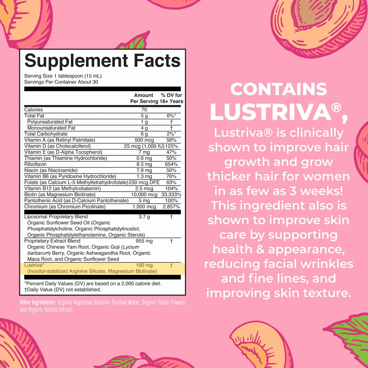 MaryRuth Organics Women's Multivitamin + Lustriva Hair Growth Liposomal