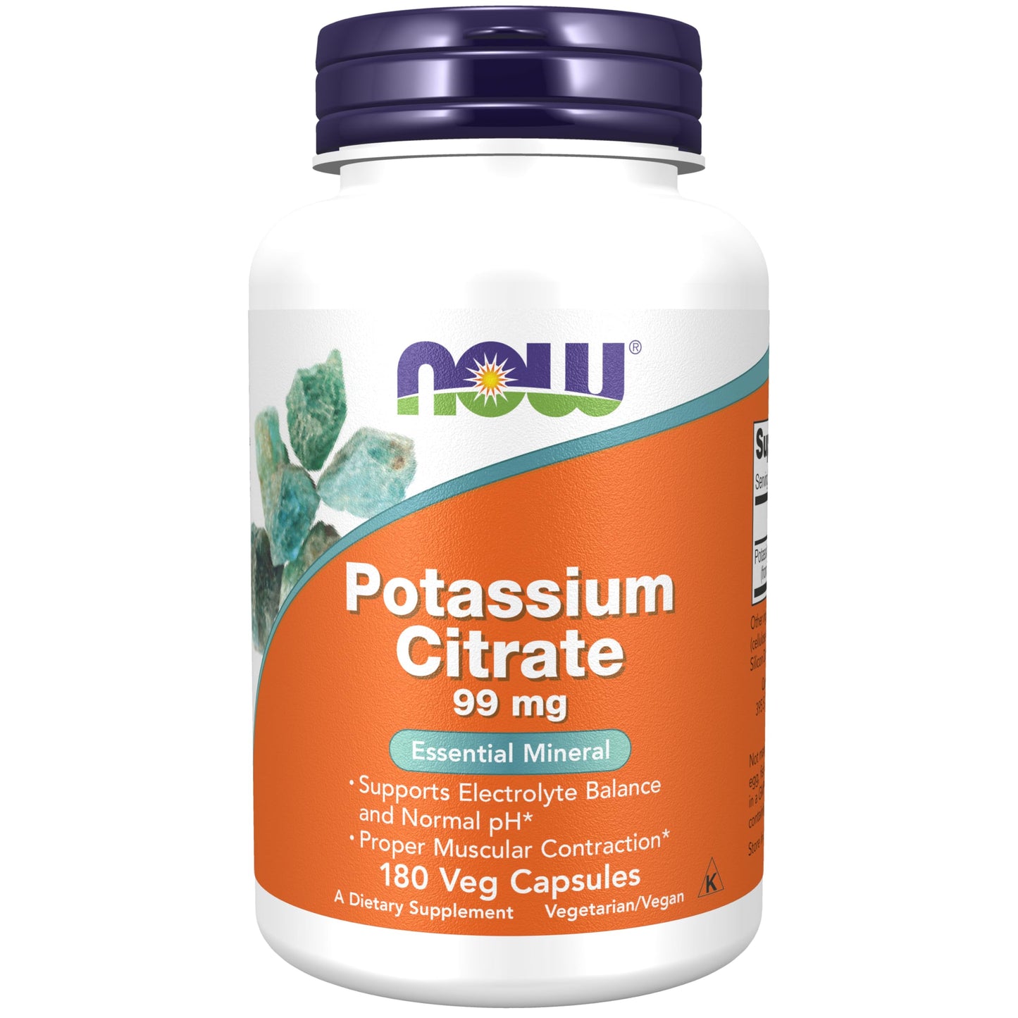 NOW Potassium Citrate 99 mg,180 Capsules