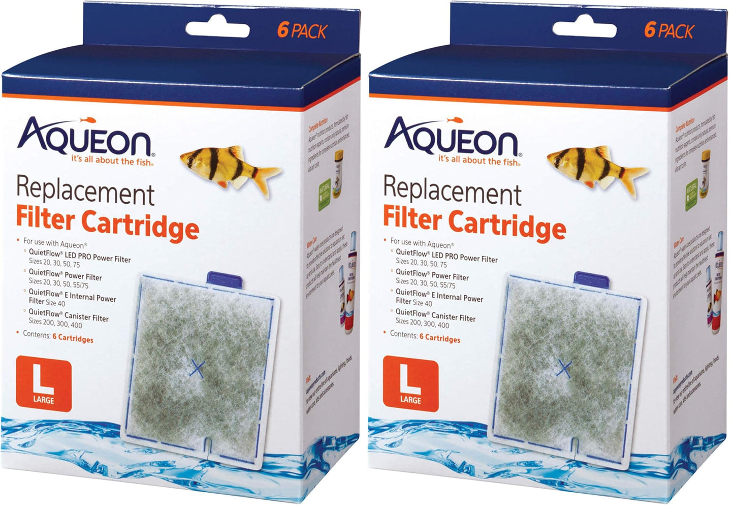 Aqueon Aquarium Fish Tank Replacement Filter Cartridges Large - 3 Pack
