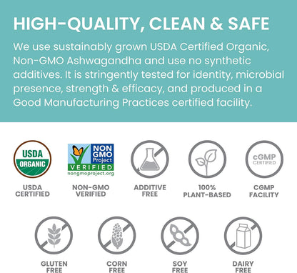 Himalaya USDA Organic Ashwagandha Root, 670 mg, 60 Day Supply, 60 Caplets