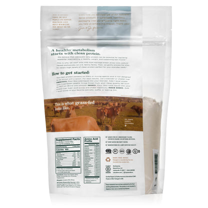 Natural Force Grass Fed Organic Whey Protein Powder – Non GMO Verified, Humane